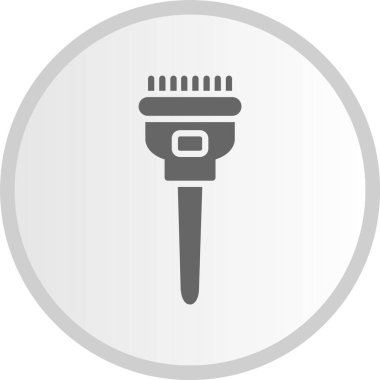 Saç Boyası Fırça Kabartması Gri Çember Simgesi