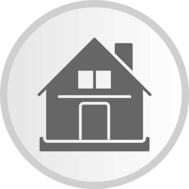 Kulübe Kabartma Çemberi Gri Simgesi