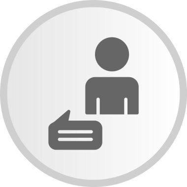 Müşteri Kabartması Gri Çember Simgesi