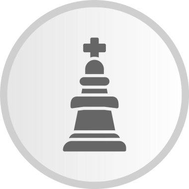 Satranç Kralı Gri Çember Simgesi