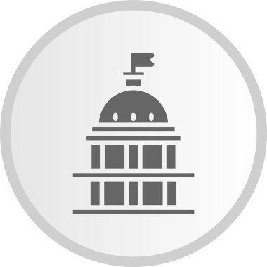 Beyaz Saray Kabartma Çemberi Gri Simgesi