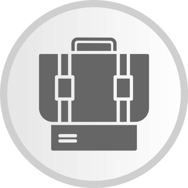 Evrak çantası Vektör Çizgisi Kabartma Çemberi Gri Simgesi