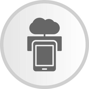 Bulut Ağı Kabartma Çemberi Gri Simgesi