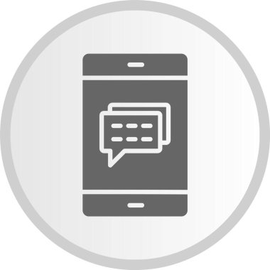 İleti Kabartması Gri Çember Simgesi