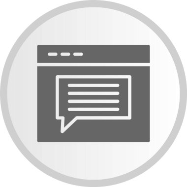 İleti Kabartması Gri Çember Simgesi