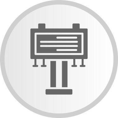 Billboard Kabartma Çemberi Gri Simgesi