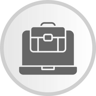 Laptop Gri Çember Simgesi