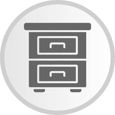 Dosya Kabinesi Kabartma Çemberi Gri Simgesi