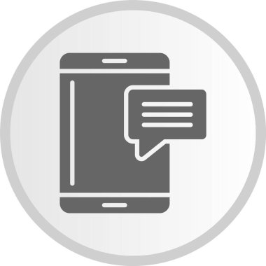 İleti Kabartması Gri Çember Simgesi