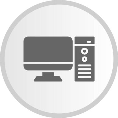 Bilgisayar Kabartma Çemberi Gri Simgesi