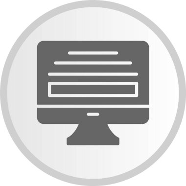 Bilgisayar Kabartma Çemberi Gri Simgesi