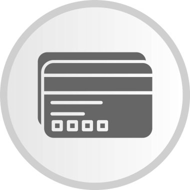 Visa Kart Kabartması Çember Gri Simge