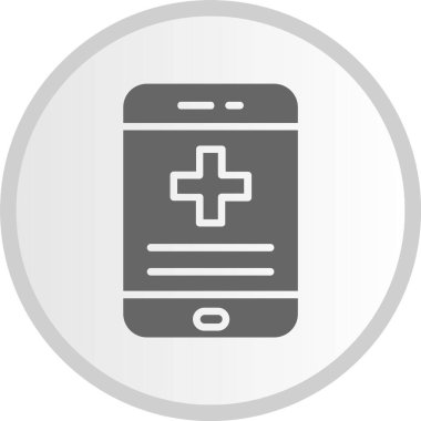 Sağlık Denetimi Kabartma Çemberi Gri Simgesi