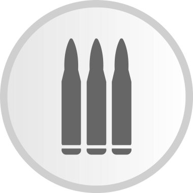 Mermi Kabartma Çemberi Gri Simgesi