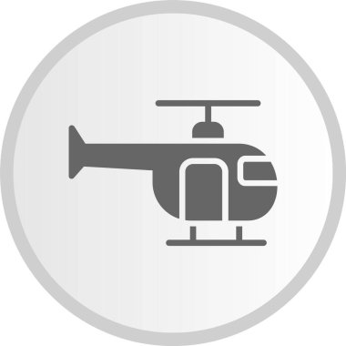 Helikopter Gri Çember Simgesi