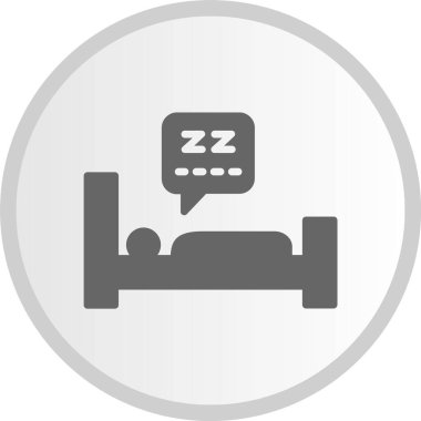 Uyku Kabartması Gri Çember Simgesi