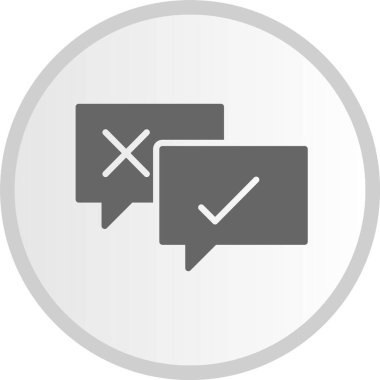 Tartışma Kabartması Gri Çember Simgesi