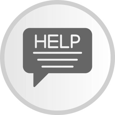 Yardım iste Vektör Kabartması Gri Çember Simgesi