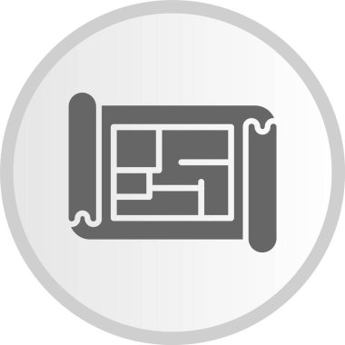 Kat Planı Gri Çember Simgesi