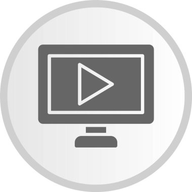 Akıllı TV Kabartma Çemberi Gri Simgesi