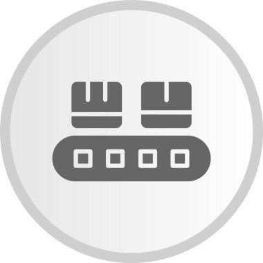 Ürün Üretimi Gri Çember Simgesi