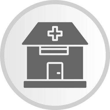 Tıbbi Mağaza Kabartma Çemberi Gri Simgesi