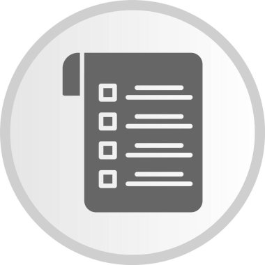 Kontrol Listesi Kabartma Çemberi Gri Simgesi