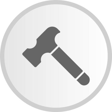 Çekiç Kabartma Çemberi Gri Simgesi