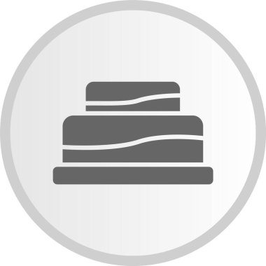 Düğün Pastası Kabartması Gri Çember Simgesi