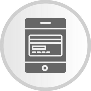 Kart Ödeme Kabartması Gri Çember Simgesi