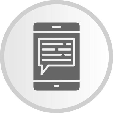 İleti Kabartması Gri Çember Simgesi