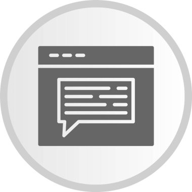 İleti Kabartması Gri Çember Simgesi