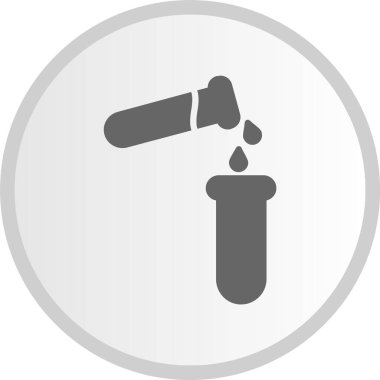 Test Tüpü Gri Çember Simgesi