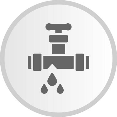 Sızdıran Boru Kabartma Çemberi Gri Simgesi