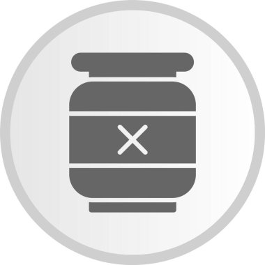 Zehirli Kabartma Çember Gri Simge