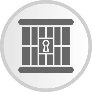 Hapishane sembolü Gri Çember Simgesi