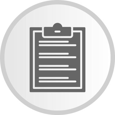 Klip Tahtası Kabartma Çemberi Gri Simgesi