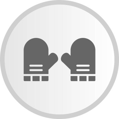 Fırın Eldivenleri Kabartma Çemberi Gri Simgesi