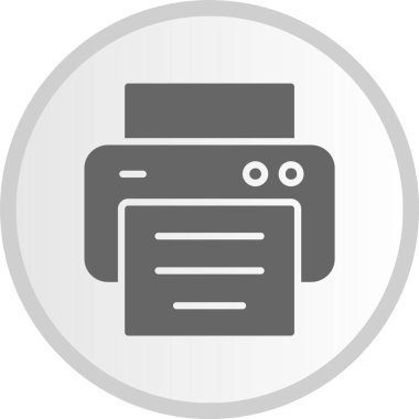 Yazıcı Kabartması Gri Çember Simgesi