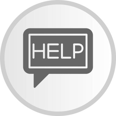 Vektör Gri Çember Simgesine Yardım Et