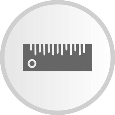 Cetvel Gri Çember Simgesi