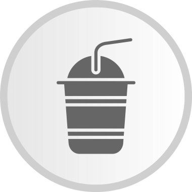 Soğuk İçecek Gri Çember Simgesi