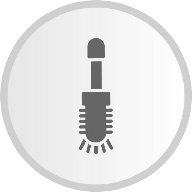 Tuvalet Fırçası Kabartma Çemberi Gri Simgesi