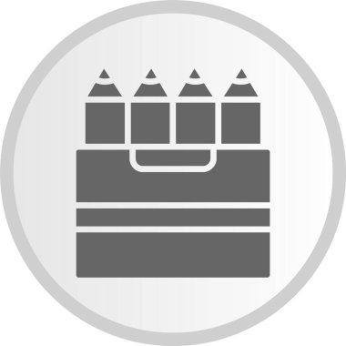 Renkli Kalemler Gri Çember Simgesi