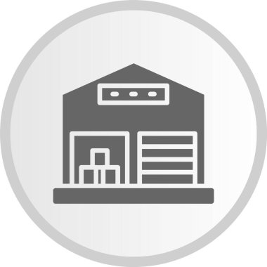 Depo Kabartması Gri Çember Simgesi