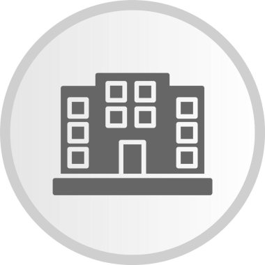 Ofis Kabartması Gri Çember Simgesi