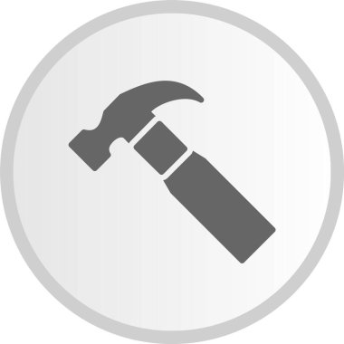 Çekiç Kabartma Çemberi Gri Simgesi