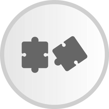 Bulmaca Kabartması Gri Çember Simgesi