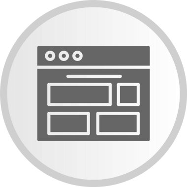 Web Tarayıcı Kabartma Çemberi Gri Simgesi