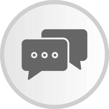 Konuşma Kabartması Gri Çember Simgesi